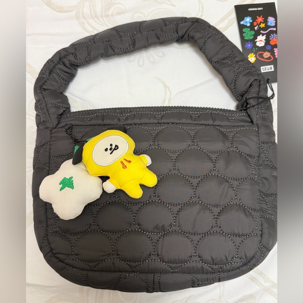 LINE FRIENDS BT21 Quilted Padded Hobo Bag
